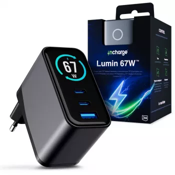 3mk InCharge Lumin 67W QC4+ οθόνη μαύρο/γκρι