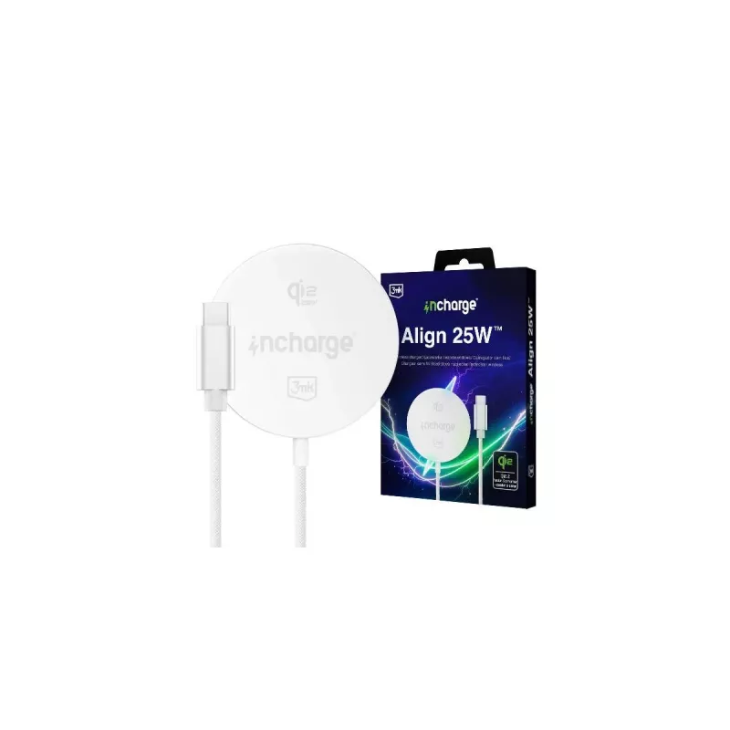 3mk incharge Align Qi2 25W για Apple λευκό