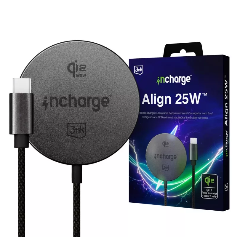 3mk incharge Align Qi2 25W για Android μαύρο