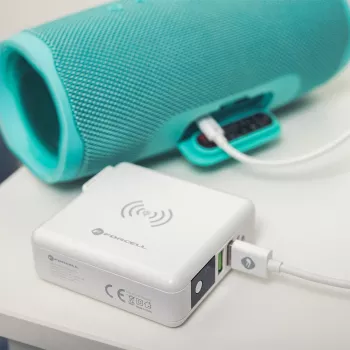 FORCELL F-ENERGY 4 σε 1 ασύρματος φορτιστής 15 W με θύρες USB/USB-C και power bank 8000 mAh