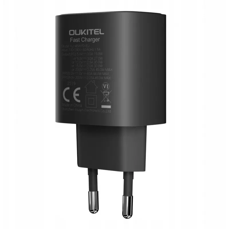 OUKITEL 45W USB-C PD Γρήγορος Φορτιστής EU Plug Μαύρος