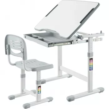 MOZOS DC-SET Σετ γραφείου και καρέκλας ρυθμιζόμενου ύψους γκρι
