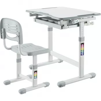 MOZOS DC-SET Σετ γραφείου και καρέκλας ρυθμιζόμενου ύψους γκρι
