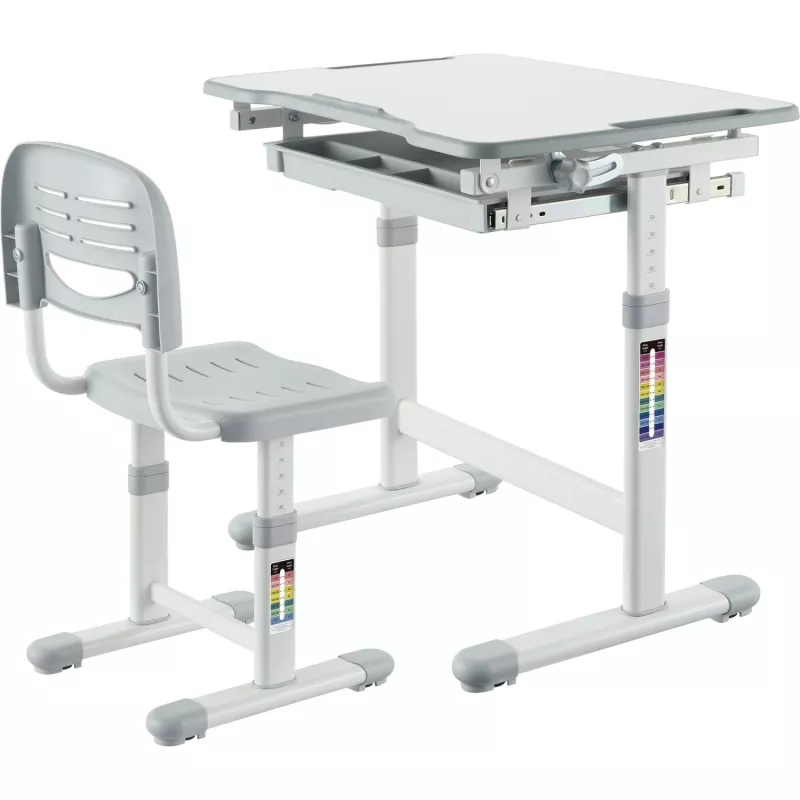 MOZOS DC-SET Σετ γραφείου και καρέκλας ρυθμιζόμενου ύψους γκρι