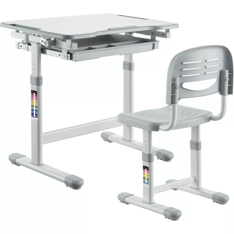 MOZOS DC-SET Σετ γραφείου και καρέκλας ρυθμιζόμενου ύψους γκρι