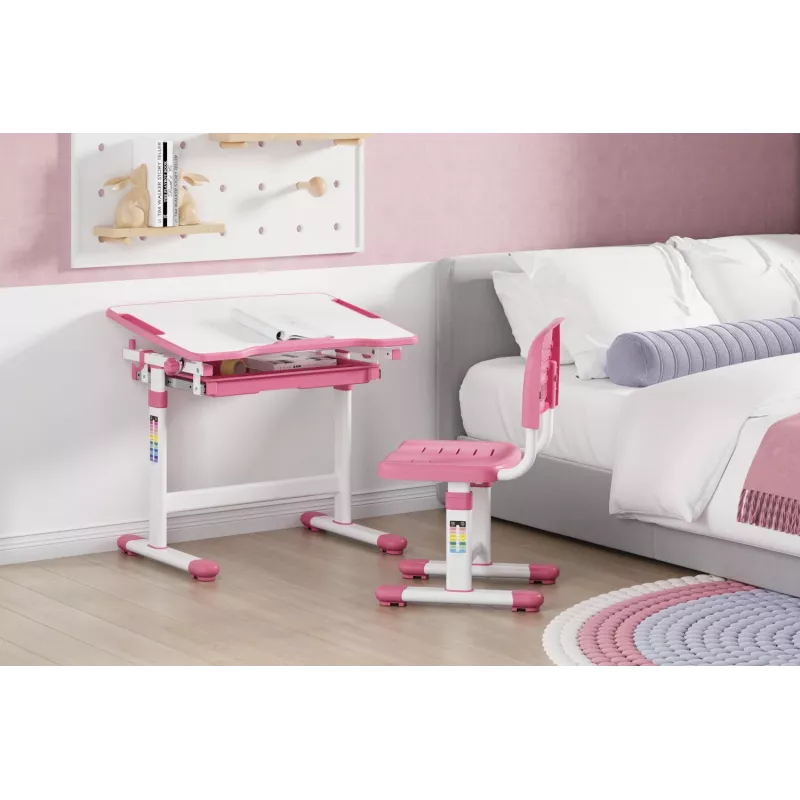 MOZOS DC-SET Σετ γραφείου και καρέκλας ρυθμιζόμενο ροζ