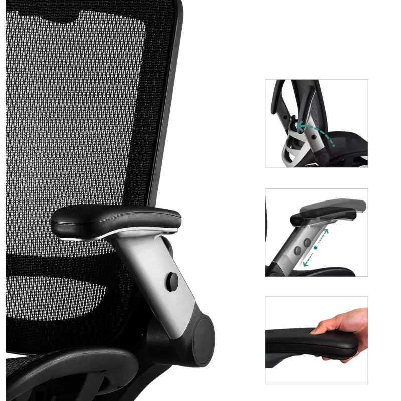 MOZOS ERGO-C Premium Εργονομική καρέκλα γραφείου με πλάτη mesh, μαύρη