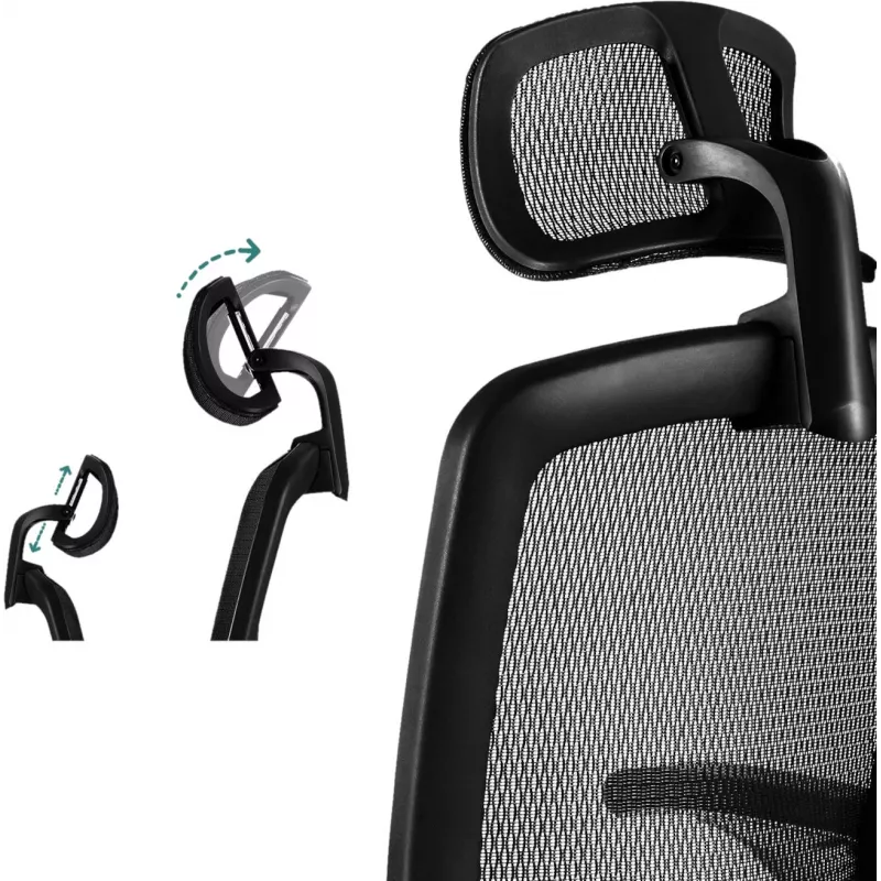 MOZOS ERGO-C Premium Εργονομική καρέκλα γραφείου με πλάτη mesh, μαύρη