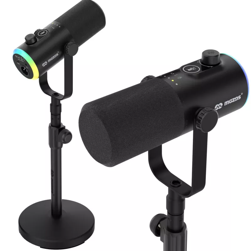 Mozos GM-ONE USB XLR RGB LED Μικρόφωνο Μαύρο