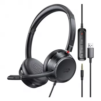 MOZOS KL201 USB Headset με μικρόφωνο, On-Ear, Μαύρο