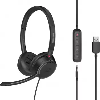 MOZOS KL201 USB Headset με μικρόφωνο, On-Ear, Μαύρο