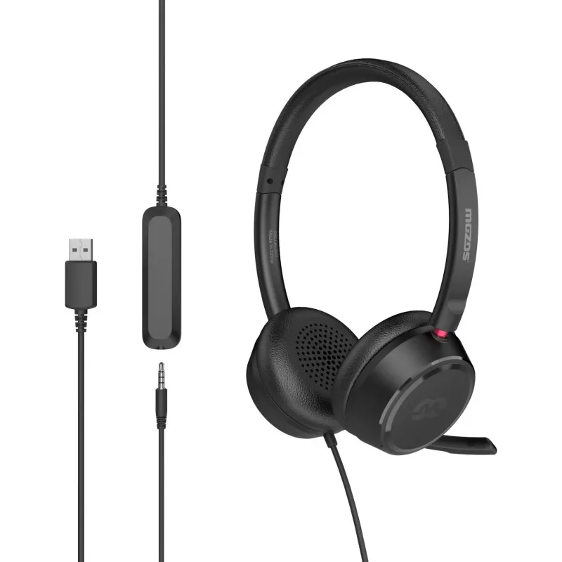MOZOS KL201 USB Headset με μικρόφωνο, On-Ear, Μαύρο