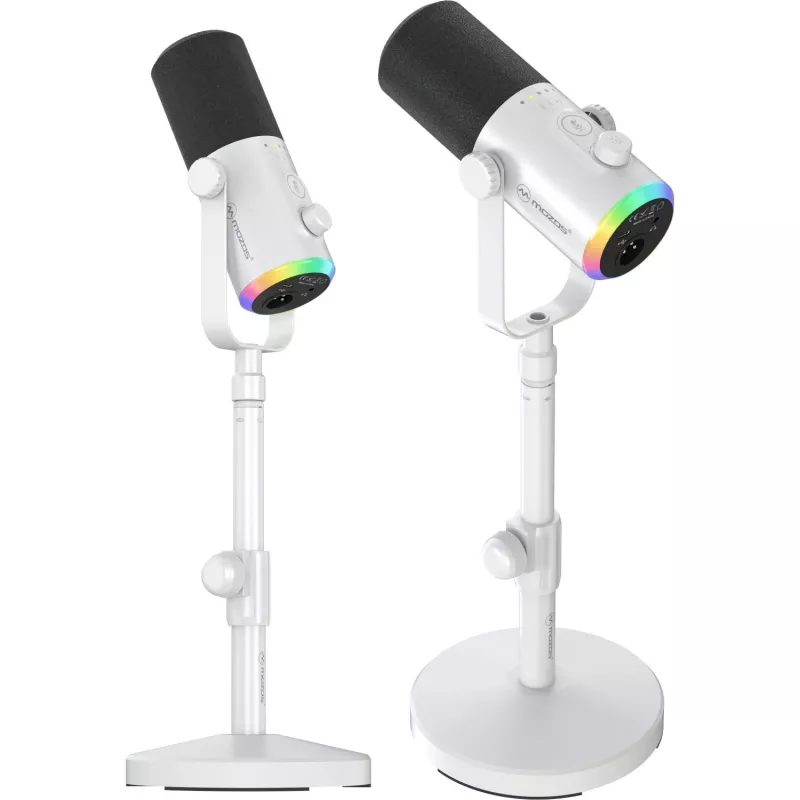MOZOS GM-ONE Λευκό Δυναμικό Μικρόφωνο USB XLR RGB LED