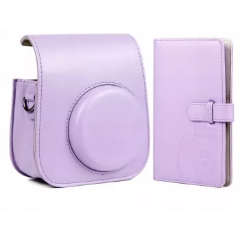 LOVEINSTANT Σετ θήκης 2 σε 1 για Fuji Instax Mini 11 + Άλμπουμ Μωβ