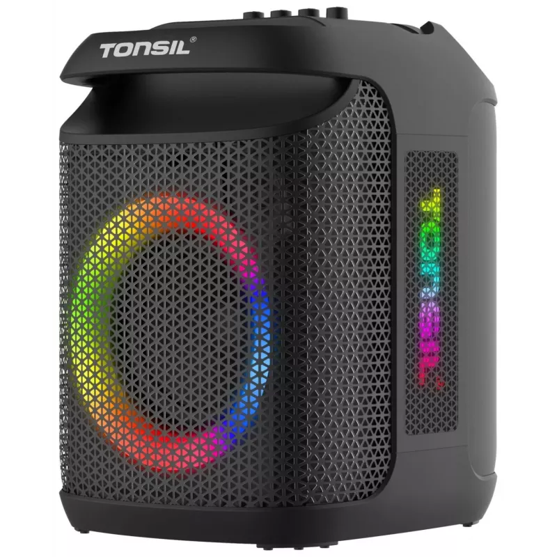 Tonsil Party Dance 800 Φορητό ηχείο πάρτι Bluetooth με Karaoke, Disco-LED, 80 W RMS, 2x8 inch γούφερ, Μαύρο