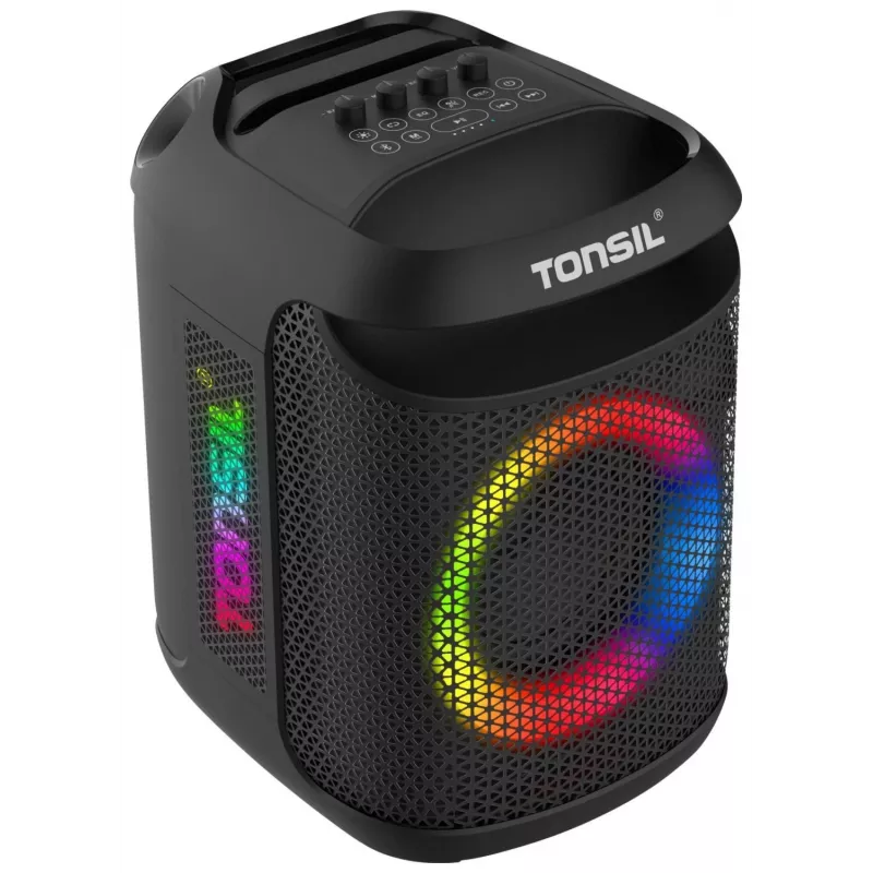 Tonsil Party Dance 800 Φορητό ηχείο πάρτι Bluetooth με Karaoke, Disco-LED, 80 W RMS, 2x8 inch γούφερ, Μαύρο