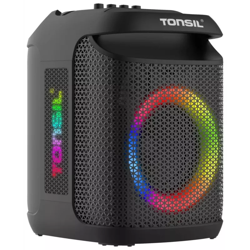 Tonsil Party Dance 800 Φορητό ηχείο πάρτι Bluetooth με Karaoke, Disco-LED, 80 W RMS, 2x8 inch γούφερ, Μαύρο
