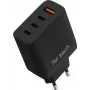 Teltech GaN Φορτιστής USB / 3x USB-C 100W QC PD Μαύρος TCH-08