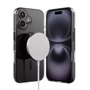 Crong Clear MAG Pro Θήκη για Apple iPhone 16, MagSafe, Μαύρη