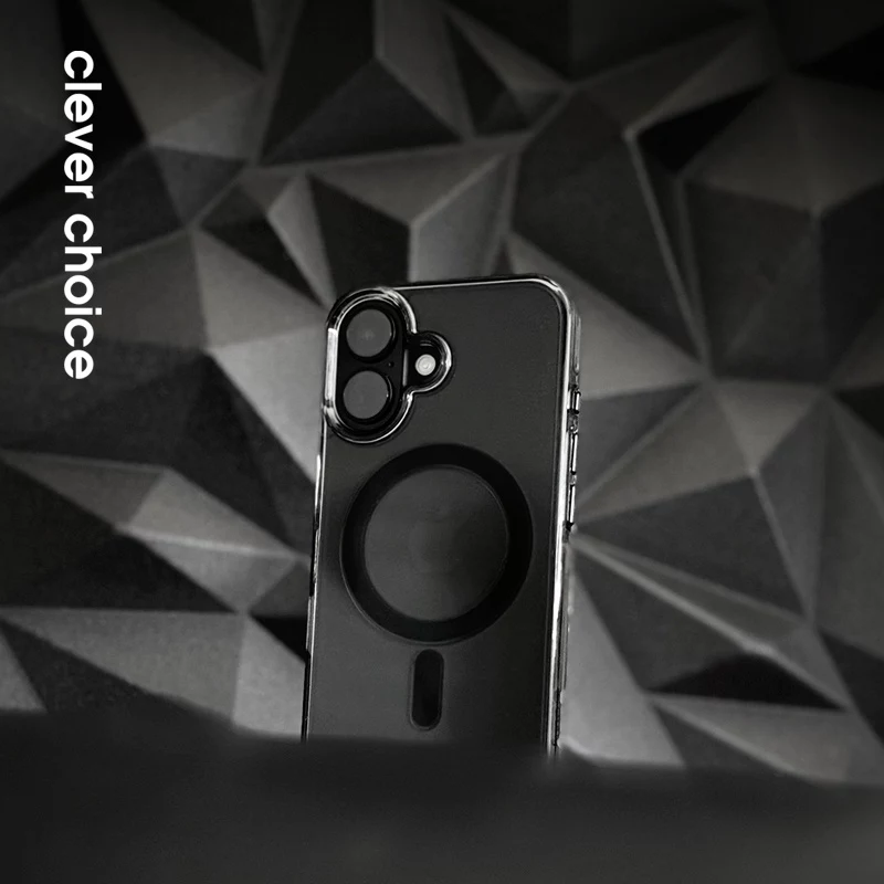 Crong Clear MAG Pro Θήκη για Apple iPhone 16, MagSafe, Μαύρη