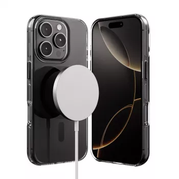 Crong Clear MAG Pro Θήκη για iPhone 16 Pro MagSafe (Μαύρη)