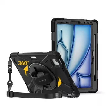 Crong Defender Plus θήκη για iPad Air 11 ιντσών M3 (2025) / M2 (2024) μαύρο