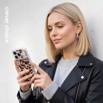 Crong Deluxe MAG Cover - Θήκη πλάτης για Apple iPhone 17, MagSafe, Blonde Tortoise