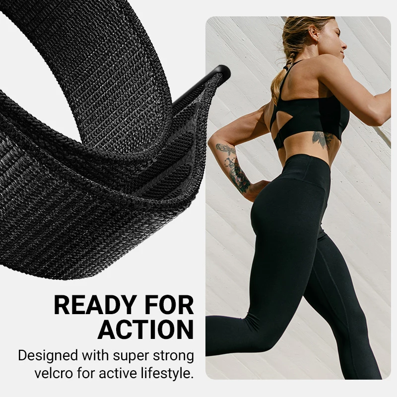 Crong Nylon Sport Loop για Apple Watch 38/40/41/42 mm (Midnight Run)