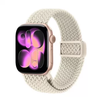 Crong Wave Band Πλεκτό Νάιλον Λουράκι για Apple Watch 38/40/41/42 mm (Μπεζ)