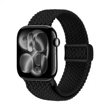 Crong Wave Band Πλεκτό Λουράκι για Apple Watch 38/40/41/42 mm (Μαύρο)