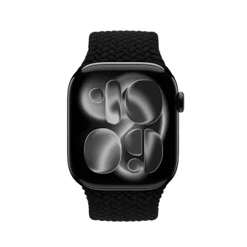 Crong Wave Band Πλεκτό Λουράκι για Apple Watch 38/40/41/42 mm (Μαύρο)