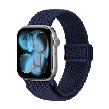 Crong Wave Band Πλεκτό Υφασμάτινο Λουράκι για Apple Watch 38/40/41/42 mm (Navy Blue)