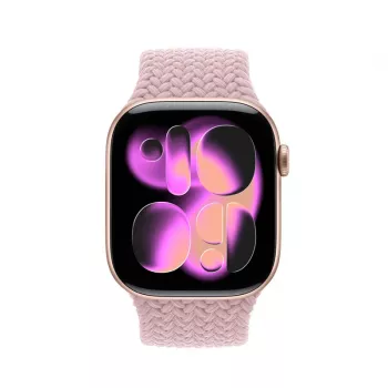 Crong Wave Band Πλεκτό Νάιλον Solo Loop για Apple Watch 38/40/41/42 mm Ροζ