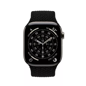Crong Wave Band Πλεκτό Νάιλον Λουράκι για Apple Watch 44/45/46/49 mm (Μαύρο)