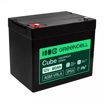 GREEN CELL Greencell AGM VRLA 12V 80Ah Μπαταρία χωρίς συντήρηση για UPS, ζυγαριές, τροχόσπιτα (260x168x216mm)