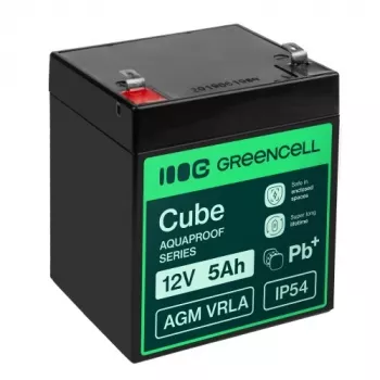 Greencell AGM VRLA 12V 5Ah Μπαταρία για ταμειακή μηχανή, παιχνίδι, κάμερα (91x70x102mm)