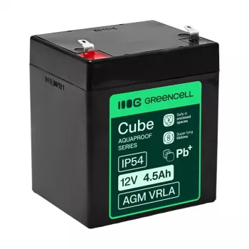 Greencell AGM VRLA 12V 4,5Ah Μπαταρία χωρίς συντήρηση για ταμειακές μηχανές, παιχνίδι, κάμερες (90x70x106mm)