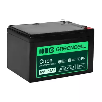 Greencell AGM VRLA 12V 12Ah Μπαταρία χωρίς συντήρηση για ταμειακές μηχανές, παιχνίδι, κάμερες (151x98,5x95mm)