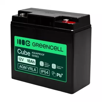Greencell AGM VRLA 12V 18Ah Μπαταρία χωρίς συντήρηση για ταμειακές μηχανές, παιχνίδι, κάμερες (181x77x167mm)