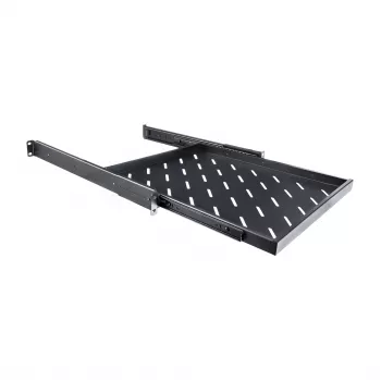 RACKTEL RL-P800W Ράφι συρτάρι 1U 19 ιντσών για ντουλάπια βάθους 800 mm, αντοχή 50 kg, μαύρο