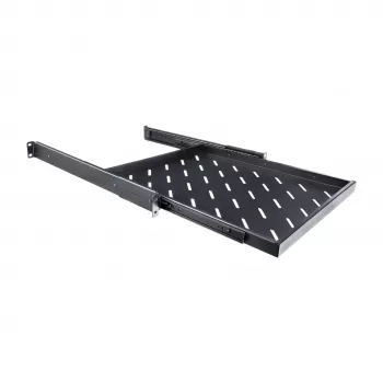 RACKTEL RL-P800W Ράφι συρτάρι 1U 19 ιντσών για ντουλάπια βάθους 800 mm, αντοχή 50 kg, μαύρο