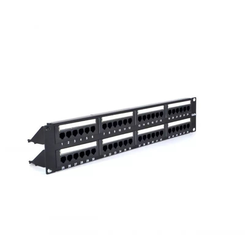 RACKTEL RL-PP4885E Patch panel 48 θυρών Cat.5e UTP 2U 19 ιντσών μαύρο