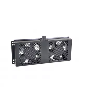 RACKTEL RL-WE602 Πάνελ ανεμιστήρων rack 1U 19 ιντσών με 2 αξονικούς ανεμιστήρες, 230V AC, μαύρο