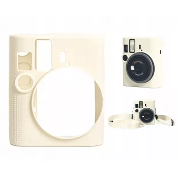 LOVEINSTANT Προστατευτική θήκη σιλικόνης για Fujifilm Instax Mini 41 - Λευκό/Μπεζ