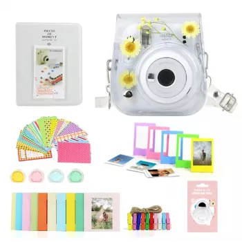 LOVEINSTANT Σετ αξεσουάρ 8 σε 1 για Fujifilm Instax Mini 11 - Σχέδιο: Ξηρή χαμομήλι