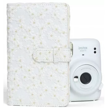 LOVEINSTANT Φωτογραφικό Άλμπουμ για Fujifilm Instax Mini / Xiaomi / Polaroid / Canon / HP / Kodak - Λευκό Κεντημένο