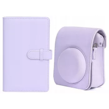 LOVEINSTANT Σετ θήκης για Fuji Instax Mini 12 + Φωτοάλμπουμ 108x / Μωβ
