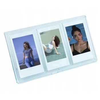 LOVEINSTANT Κορνίζα για 3 φωτογραφίες, συμβατή με Fuji Instax Mini και εκτυπώσεις Zink 2x3 ίντσες - Μπλε