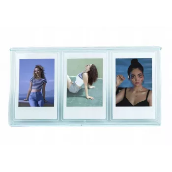 LOVEINSTANT Κορνίζα για 3 φωτογραφίες, συμβατή με Fuji Instax Mini και εκτυπώσεις Zink 2x3 ίντσες - Μπλε