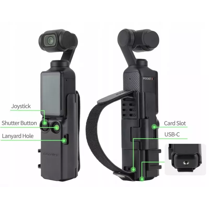 SUNNYLIFE Προστατευτικό πλαίσιο με λαβή για DJI Osmo Pocket 3 - μαύρο